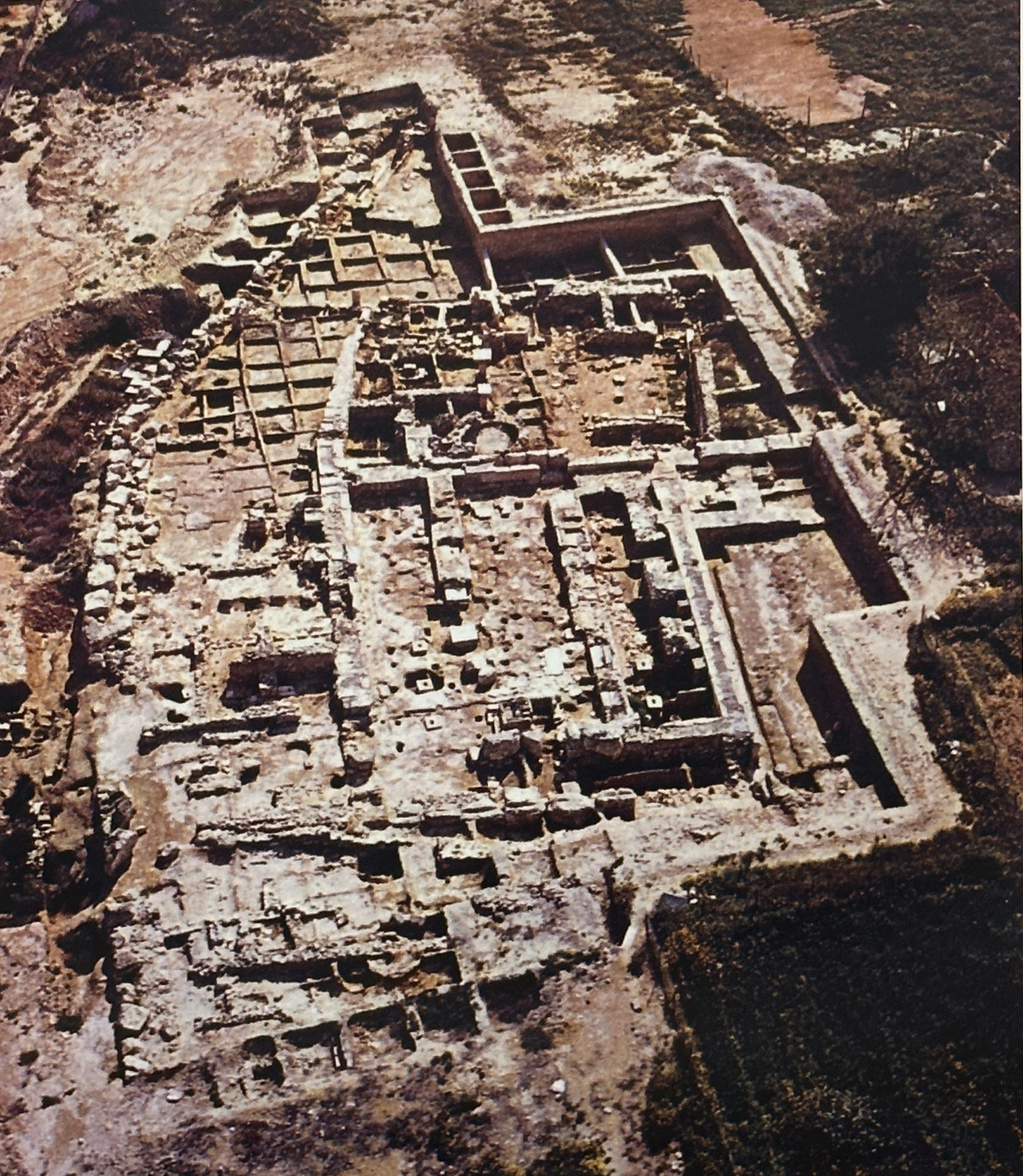 Aerial shot of Kition after excavation
