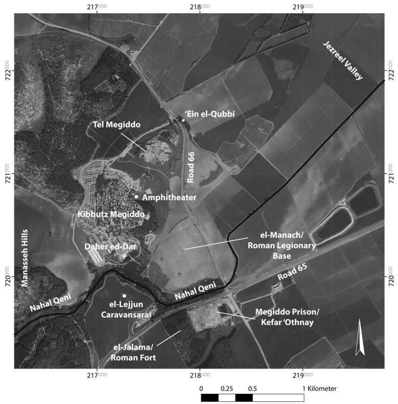 Aerial View of Tel Megiddo area 