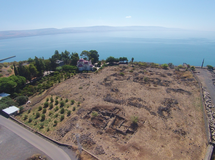 Aerial Photo of Greek Church area of Capernaum